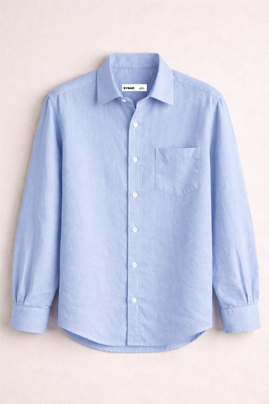 Light Blue Cotton Linen Shirt
