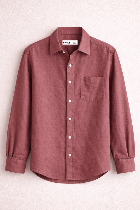 Rust Cotton Linen Shirt