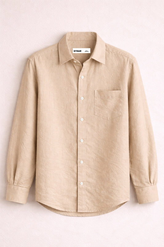 Beige Cotton Linen Shirt
