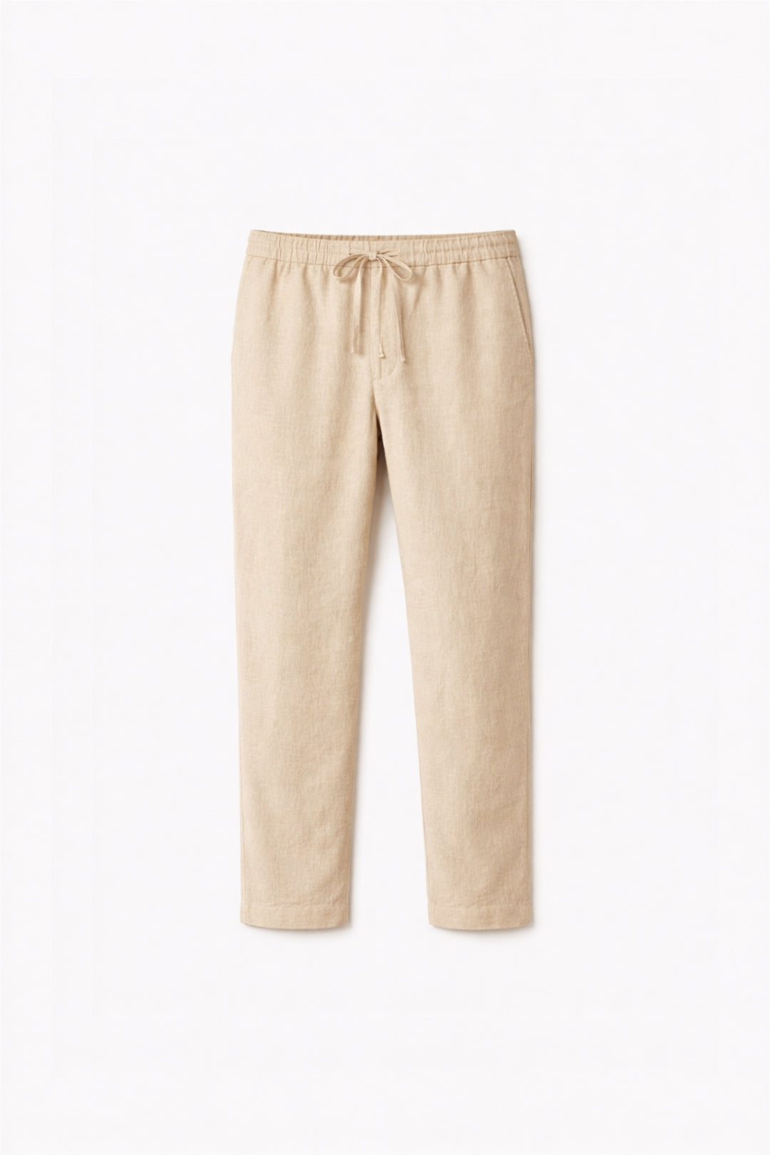 Relaxed Fit Cotton Linen Pants – Cream